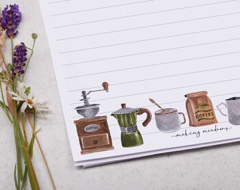 A5 Personalised Letter Writing Paper Coffee Design, 2 of 5