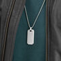 Personalised Men's Metallic Grey Dog Tag Necklace, thumbnail 3 of 10