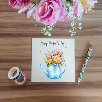 Floral Watering Can Mother's Day Card, 2 of 6