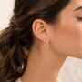 Silver Triple Hoop Illusion Earrings, thumbnail 2 of 7