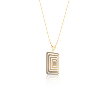 Taupe And Cream Rectangle Necklace, 2 of 6