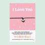 I Love You Wish Bracelet – Heart Charm Gift, thumbnail 1 of 3