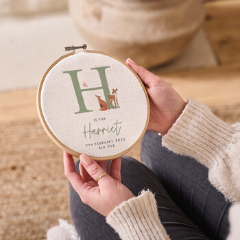 Personalised Woodland Animals Children's Initial Hoop, 3 of 3