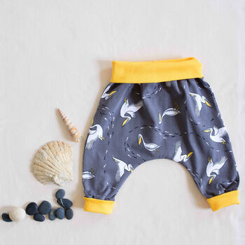 Pelicans Grow With Me Organic Harem Trousers, 3 of 4