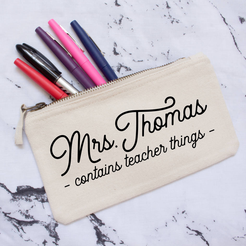 personalised 'teacher things' pencil case by blueberry boo kids ...