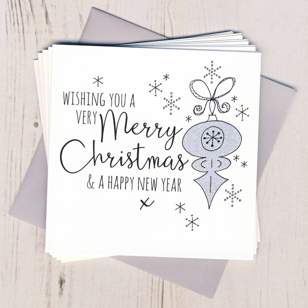 Pack Of Five Handmade Sparkly Christmas Cards By Eggbert & Daisy