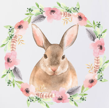 New Baby Personalised Bunny Rabbit Art Print, 2 of 3