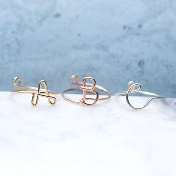 Initial Delicate Personalised Letter Ring, 5 of 6