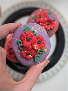 Hand Decorated Poppy Letterbox Biscuit Trio, 2 of 6