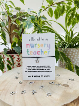 Nursery Teacher Wish Bracelet | Gift For Nursery Teacher, 4 of 8