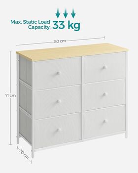 Chest Of Drawers Six Fabric Drawer Storage Dresser, 12 of 12