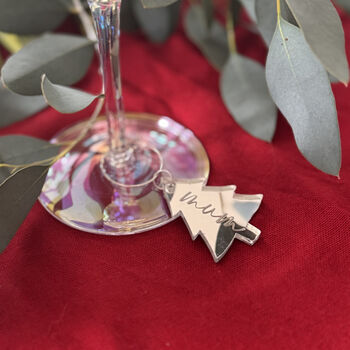 Christmas Tree Personalised Wine Glass Charm, 2 of 4