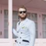 Mens Mint Green Gingham Print Cotton Pocket Square, thumbnail 4 of 12
