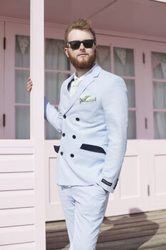 Mens Mint Green Gingham Print Cotton Pocket Square, 4 of 12