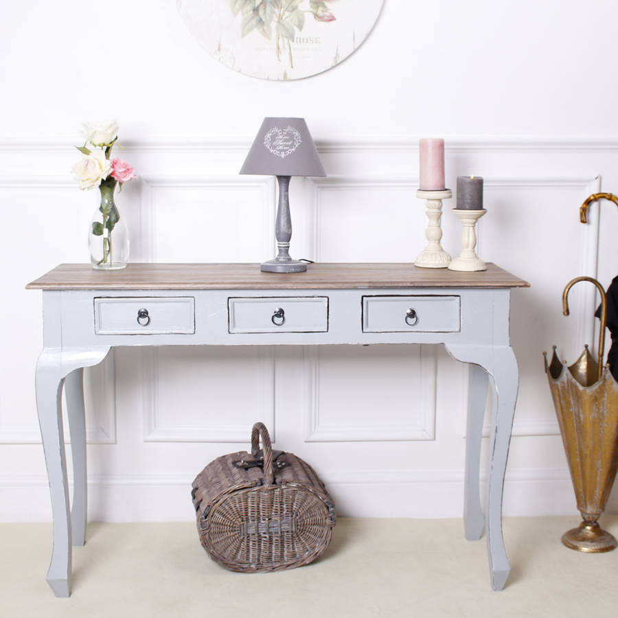 Antique Grey Wooden Console Table By Dibor | notonthehighstreet.com