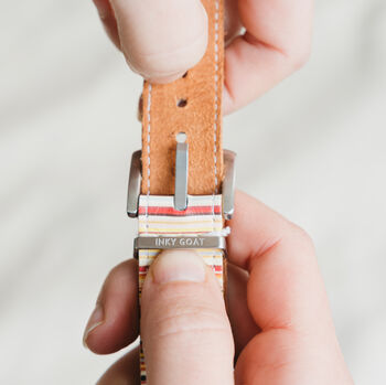 'Stripe' Leather Smartwatch Strap; Handmade Watch Band, 4 of 9