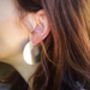 Large Solid Silver Disc Earrings, thumbnail 2 of 4