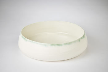 Ceramic Porcelain Copper Rim Large Shallow Bowl, 2 of 2