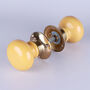 G Decor The Brassworks Edit Sand Yellow Set Of Handcrafted Ceramic Mortice Door Handles, Internal Turning Knobs For Room Doors, thumbnail 3 of 5