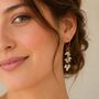 Chip Dangle Earrings, Gold Hook Statement Earrings, Handmade Boho Drop Earrings, thumbnail 6 of 9