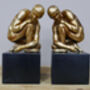 Black And Gold Adonis Bookends – Naked Man Retro Style, thumbnail 3 of 5