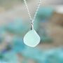 Cornish Sea Glass Pendant Aqua, thumbnail 1 of 8