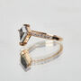 18ct Rose Gold Kite Salt And Pepper Diamond Engagement Ring, thumbnail 3 of 8