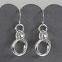 Sterling Silver Dangly Russian Rings Earrings, thumbnail 1 of 4
