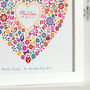 Framed Personalised New Baby Floral Heart Print, thumbnail 2 of 3