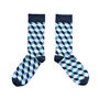 Ethical Blue Geometric Sock, thumbnail 4 of 4