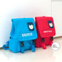 Red Personalised Embroidered Kids Mini Dog Backpack, thumbnail 2 of 11