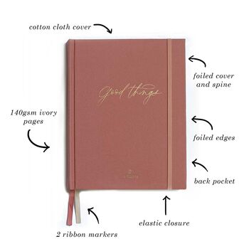 Luxury Notebook / Journal Bubblegum Pink Cotton Cloth, 4 of 8