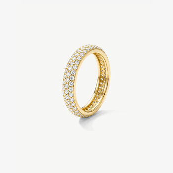 Women's Pavé Dome Ring In 18k Gold, Dainty Minimalist Jewellery, 2 of 6