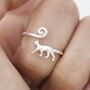 Adjustable Cat Ring In Sterling Silver, thumbnail 8 of 10