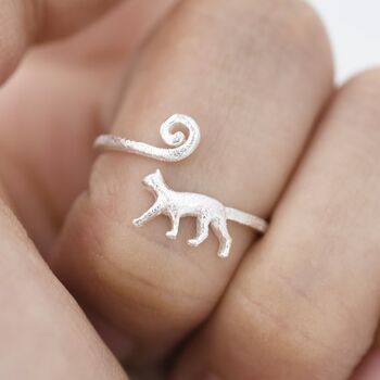 Adjustable Cat Ring In Sterling Silver, 8 of 10