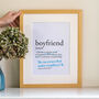 Personalised Boyfriend Dictionary Print, thumbnail 2 of 4