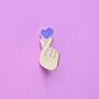 Borahae Bts Purple Finger Heart Enamel Pin Badge, thumbnail 2 of 4