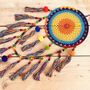 Large Rainbow Vegan Pom Pom Beads Dream Catcher, thumbnail 10 of 10