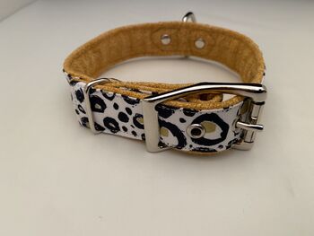 Snow Leopard Print Designer Collar, 3 of 7