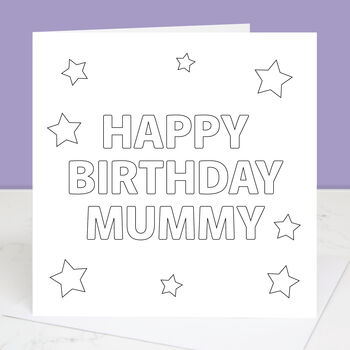 Colour In Personalised Mummy Birthday Card, 3 of 5
