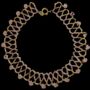 Rosy Glow Hand Sewn Lattice Daisy Necklace, thumbnail 6 of 8