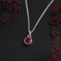 Personalised Sterling Silver July Ruby Birthstone Necklace, thumbnail 2 of 10