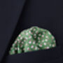 Wedding Handmade Floral Print Tie In Green And White, thumbnail 2 of 6