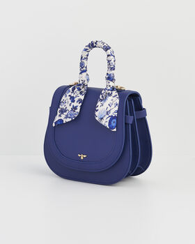 Blue Agnes Top Handle Saddle Bag, 7 of 9