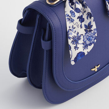 Blue Agnes Top Handle Saddle Bag, 9 of 9
