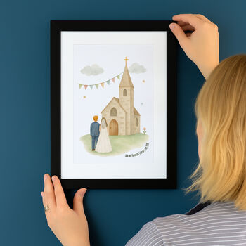 Church Wedding Personalised Fine Art Print, 3 of 8