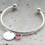 Child's Personalised Disc Birthstone Bangle, thumbnail 4 of 11