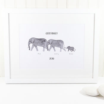 Personalised Elephant Family Print, 4 of 6