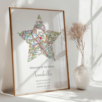 Welcome To The World Ordnance Survey Landranger Personalised Map Print New Baby Gift, 2 of 12