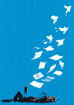 'Flying Low' Reading Birds Original Silkscreen Print, 2 of 2